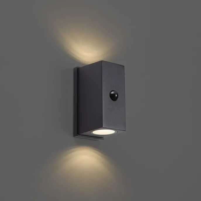 Wandleuchte Schwarz Lux Sensor Magnetisch Inkl. LED Wiederaufladbar - Sandy