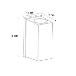 Wandleuchte schwarz magnetisch inkl. LED wiederaufladbar - Sandy