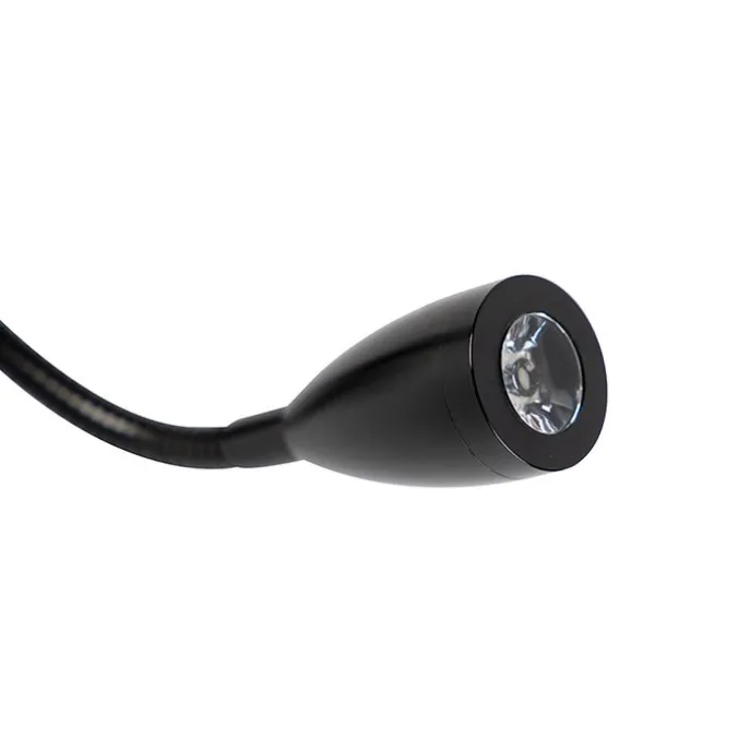 Wandleuchte Schwarz mit Bronze-Samt-Schirm 18cm - Brescia