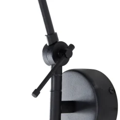 Wandleuchte schwarz mit Schirm weiß 30 cm verstellbar - Blitz