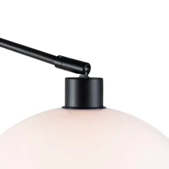 Wandleuchte schwarz mit Schirm weiß 30 cm verstellbar - Blitz