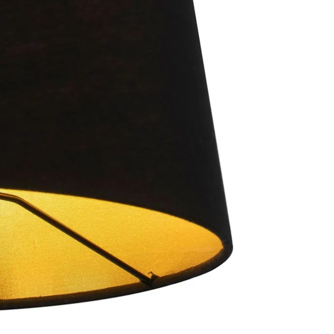 Wandleuchte schwarz mit schwarzem Schirm und verstellbarem Arm - Ladas