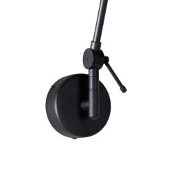 Wandleuchte schwarz mit Veloursschirm blau 35 cm verstellbar - Blitz