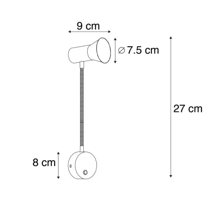 Wandleuchte Stahl mit Flexarm - Karin Flex