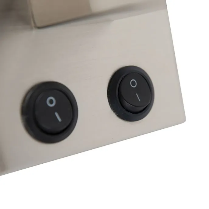 Wandleuchte Stahl mit Flexarm und Schirm weiß 18 cm - Brescia Combi