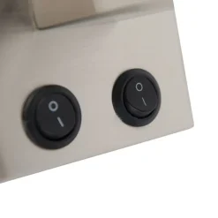 Wandleuchte Stahl mit ovalem Samtschirm schwarz 25cm - Brescia Combi