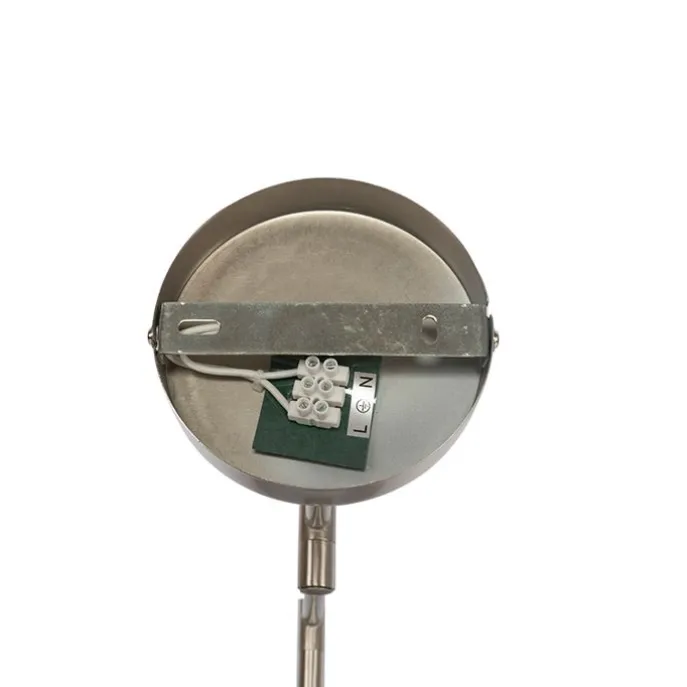 Wandleuchte Stahl mit weißem Schirm und verstellbarem Arm - Ladas