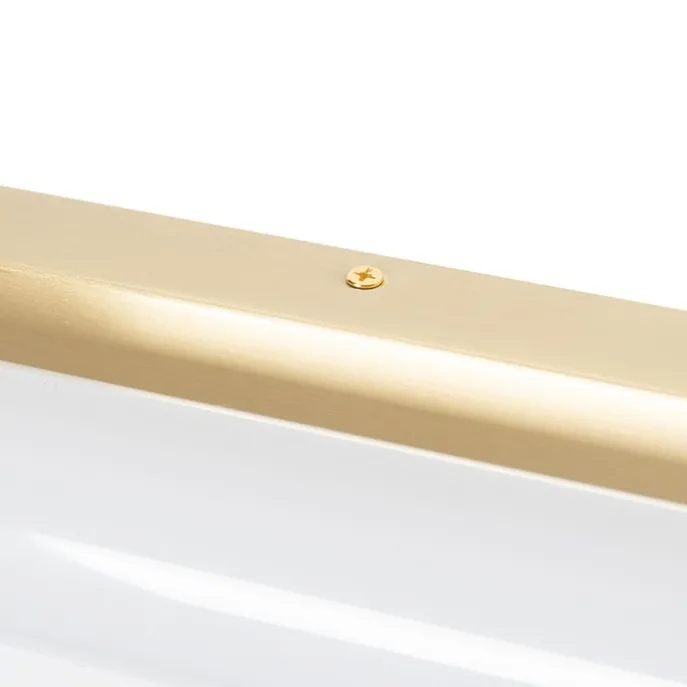 Wandleuchte weiß mit gold inkl. LED 3-stufig dimmbar IP44 - Yordi