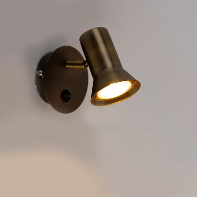 Wandstrahler Bronze schwenkbar und neigbar mit Schalter - Karin 1