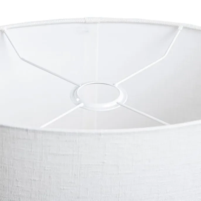 Weiße ovale Leinenlampe 35/23/18