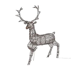 Weihnachts Rentier Braun Rattan inkl. LED IP44 - Glossie