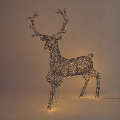 Weihnachts Rentier Braun Rattan inkl. LED IP44 - Glossie