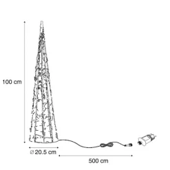 Weihnachtsbaum transparent 100 cm inkl. LED IP44 - Coni