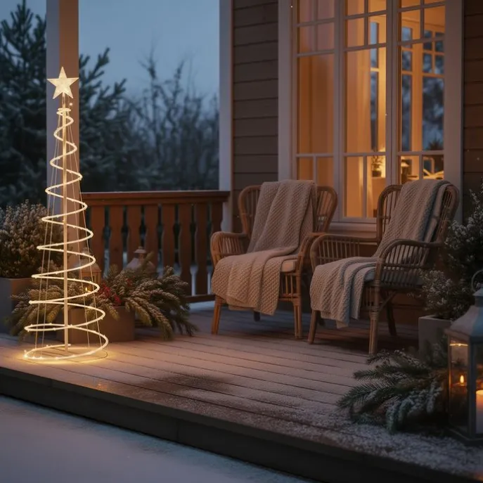 Weihnachtsbaum Weiß inkl. LED IP44 - Puno