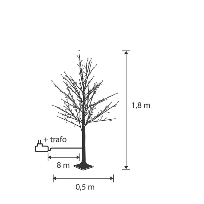 Weihnachtsbaum-Stehlampe weiß 180 cm inkl. LED mit Timer IP44 - Ki