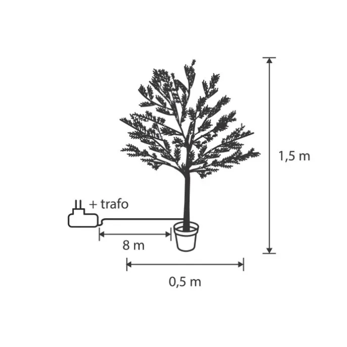 Weihnachtsbaum-Stehleuchte für den Außenbereich 150 cm inkl. LED mit Timer IP44 - Fuyu