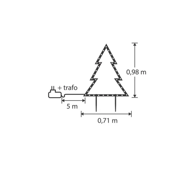 Weihnachtsbaumstrahler schwarz 71cm inkl. LED IP44 mit Fernbedienung - Kas