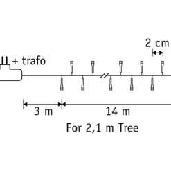 Weihnachtsbeleuchtung grün mit 700 LEDs weiß 14m IP44 - Prancer
