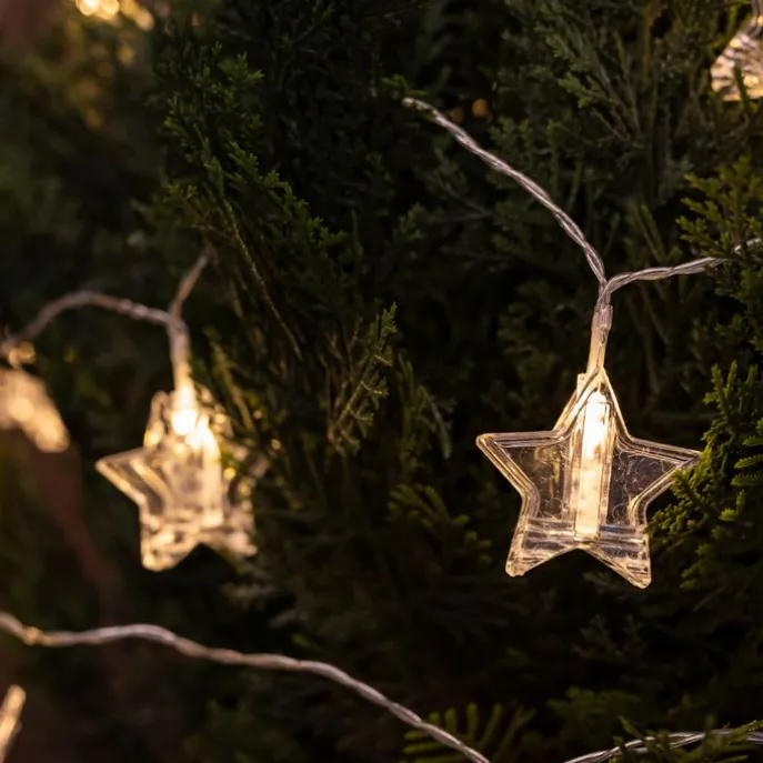 Weihnachts-Lichterkette für Außen 4,5 m inkl. LED 16-Lichter - Bianca