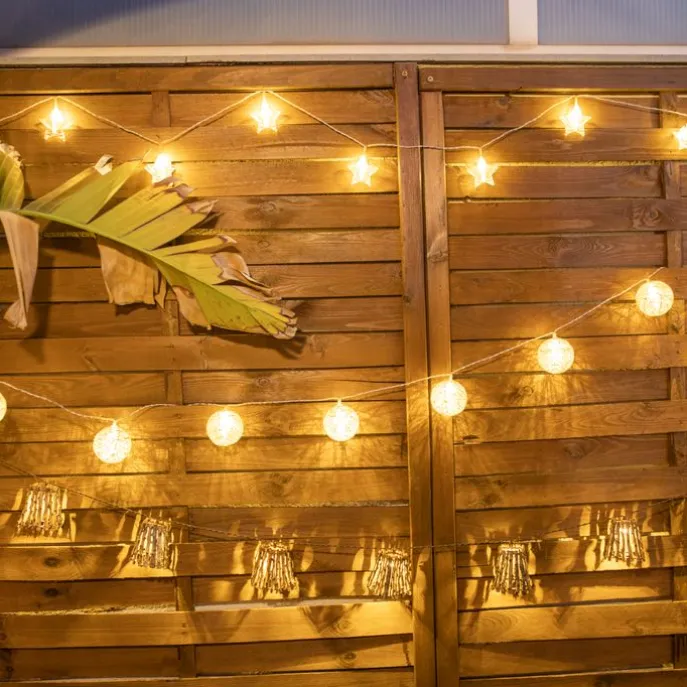 Weihnachts-Lichterkette für Außen 4,5 m inkl. LED 16-Lichter - Bianca