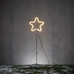 Weihnachts-Neon-Bodenspot Gelber Stern inkl. LED mit Timer IP44 - Fura