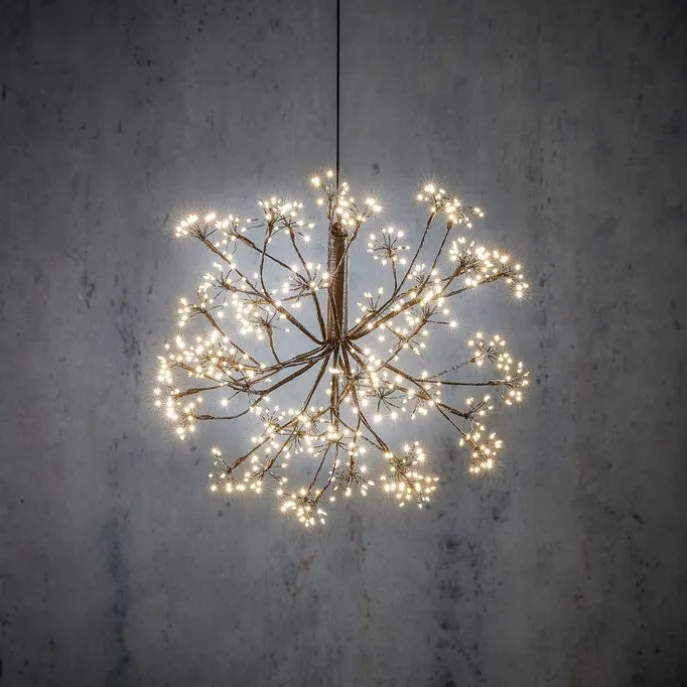 Weihnachts-Pendelleuchte Kugel schwarz 40cm inkl. LED mit Timer IP44 - Nobu