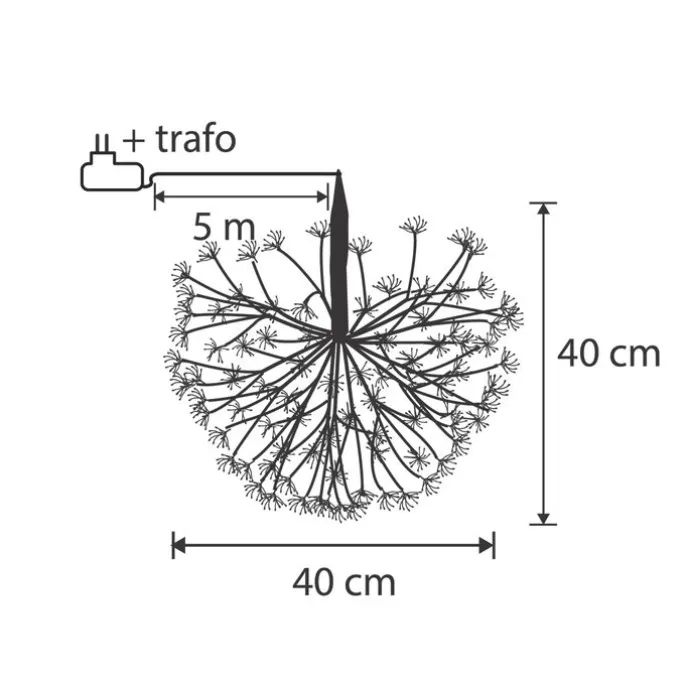 Weihnachts-Pendelleuchte Kugel schwarz 40cm inkl. LED mit Timer IP44 - Nobu