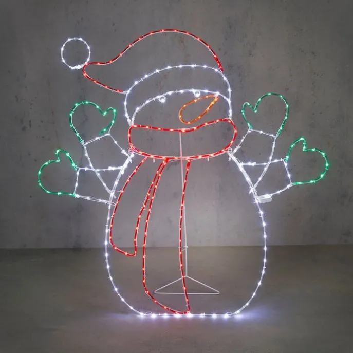 Weihnachts-Stehlampe Schneemann 116cm inkl. LED mit Timer IP44 - Pax