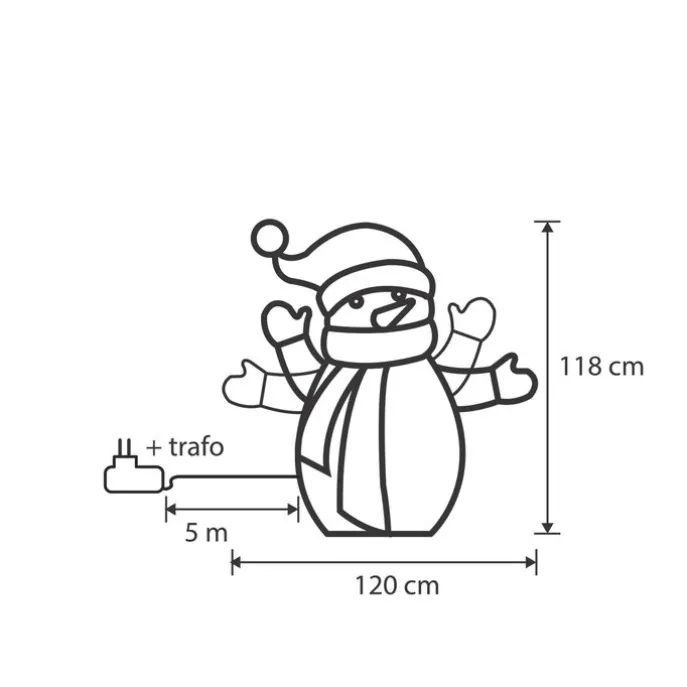 Weihnachts-Stehlampe Schneemann 116cm inkl. LED mit Timer IP44 - Pax