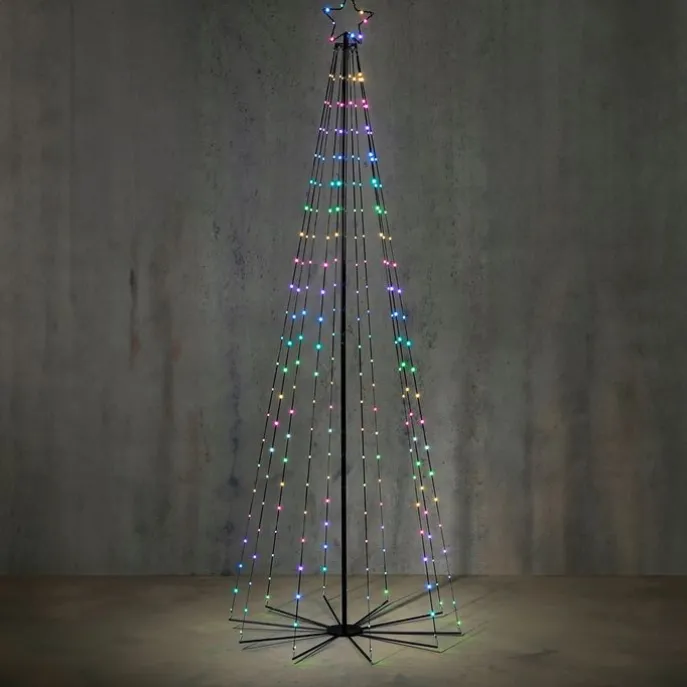 Weihnachts-Stehleuchte schwarz 240cm inkl. LED RGB IP44 mit Fernbedienung - Nagi