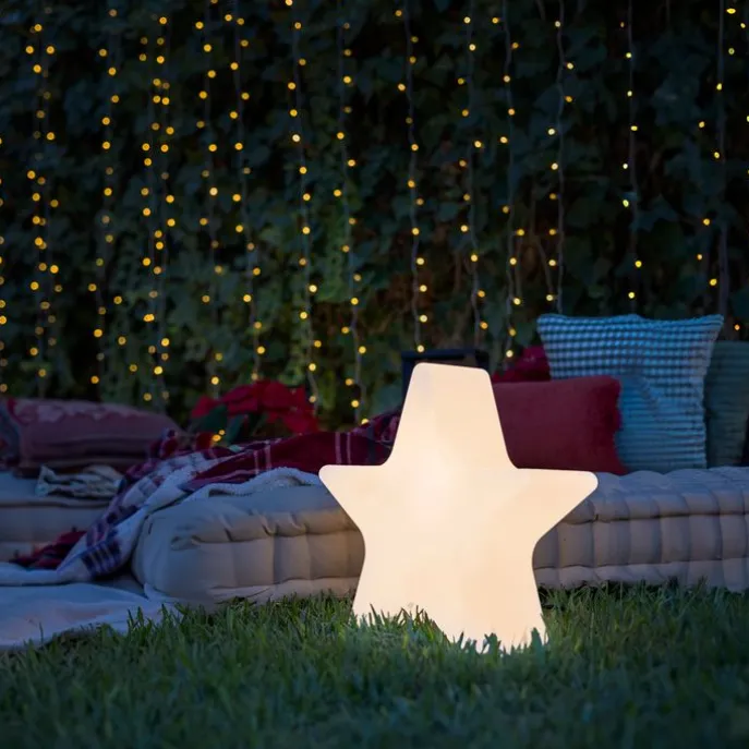 Weihnachts-Stehleuchte weiß 45 cm inkl. wiederaufladbarer Solar-RGBW-LED - Nova