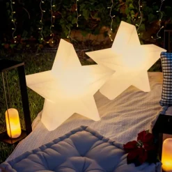 Weihnachts-Stehleuchte weiß 45 cm inkl. wiederaufladbarer Solar-RGBW-LED - Nova