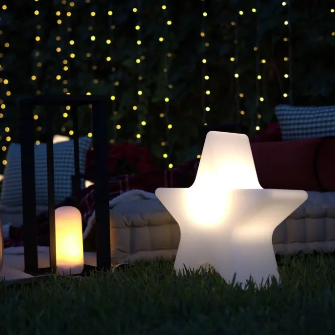 Weihnachts-Stehleuchte weiß 60 cm inkl. wiederaufladbarer RGBW-LED - Nova