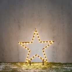 Weihnachtsstrahler Stern Weihnachten Schwarz 60cm inkl. LED IP44 mit Fernbedienung - Kas