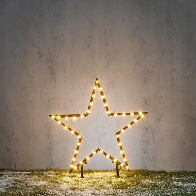 Weihnachtsstrahler Stern Weihnachten Schwarz 60cm inkl. LED IP44 mit Fernbedienung - Kas