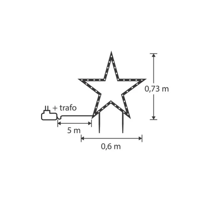Weihnachtsstrahler Stern Weihnachten Schwarz 60cm inkl. LED IP44 mit Fernbedienung - Kas