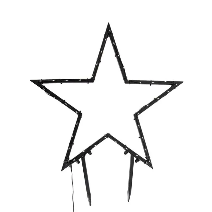 Weihnachtsstrahler Stern Weihnachten Schwarz 60cm inkl. LED IP44 mit Fernbedienung - Kas