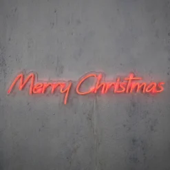 Weihnachts-Wandlampe Neon Rot - Frohe Weihnachten