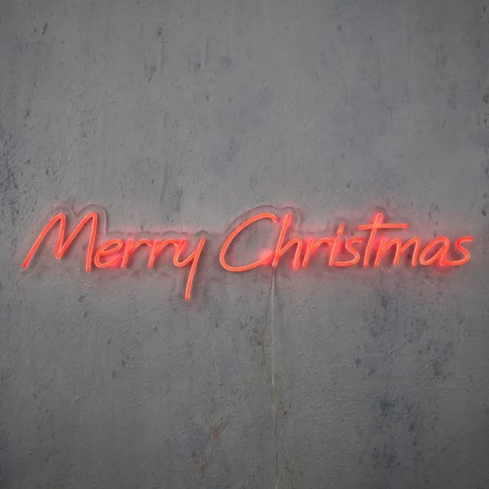 Weihnachts-Wandlampe Neon Rot - Frohe Weihnachten