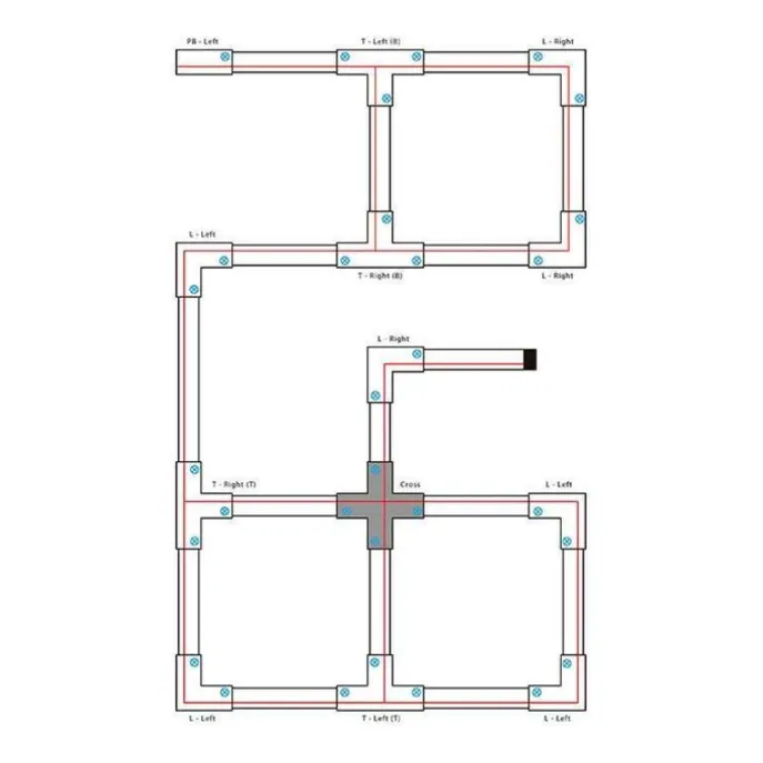 X-Verbinder für 3-Phasen-Schiene Schwarz - 3-Phasen