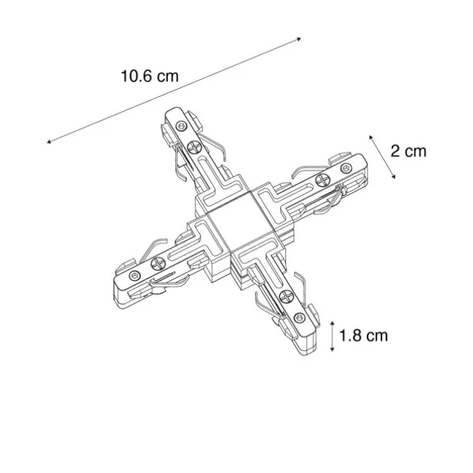 X-Verbinder Schiene weiß 1-phasig - Slimline